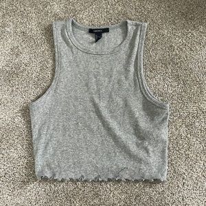 Forever 21 grey lettuce hem tank top